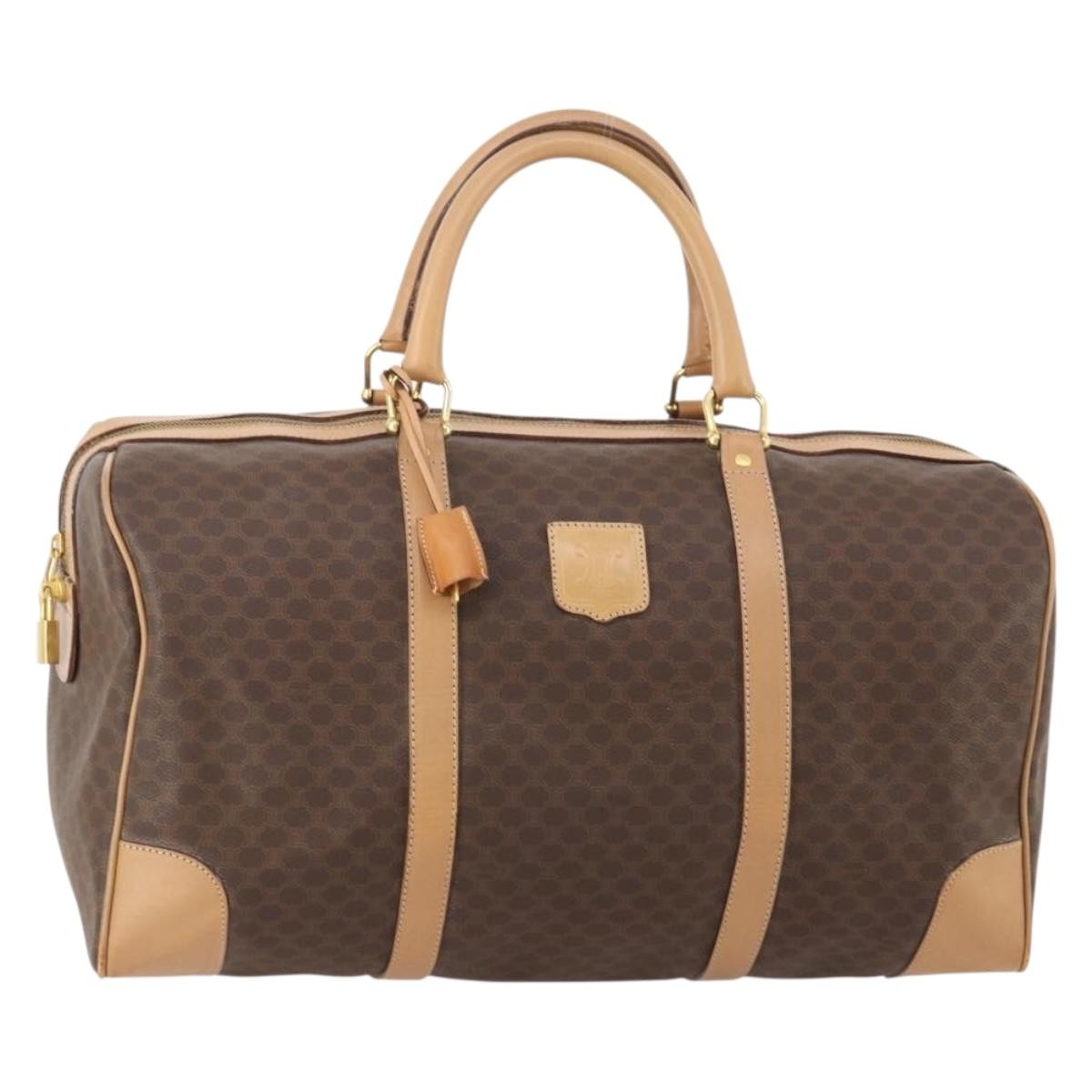 Celine Vintage Duffle Bag Macadam Coated Canvas Large