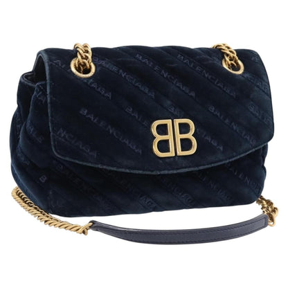 Balenciaga BB Chain Round Quilted Velvet Large