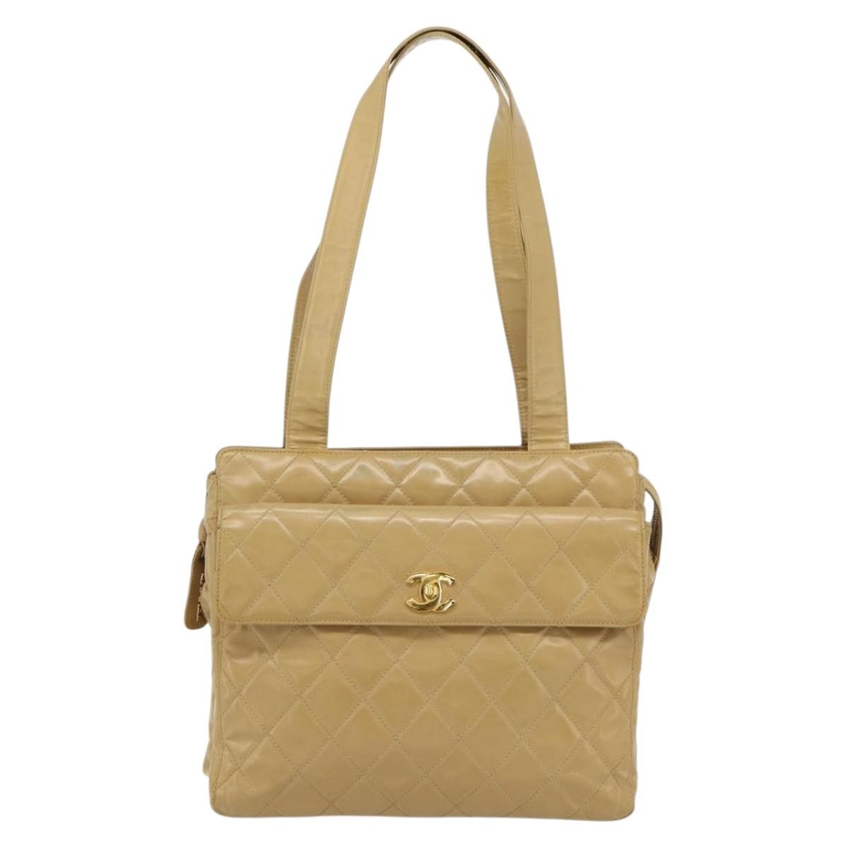 Chanel Vintage Front Pocket Shoulder Bag Leather Medium