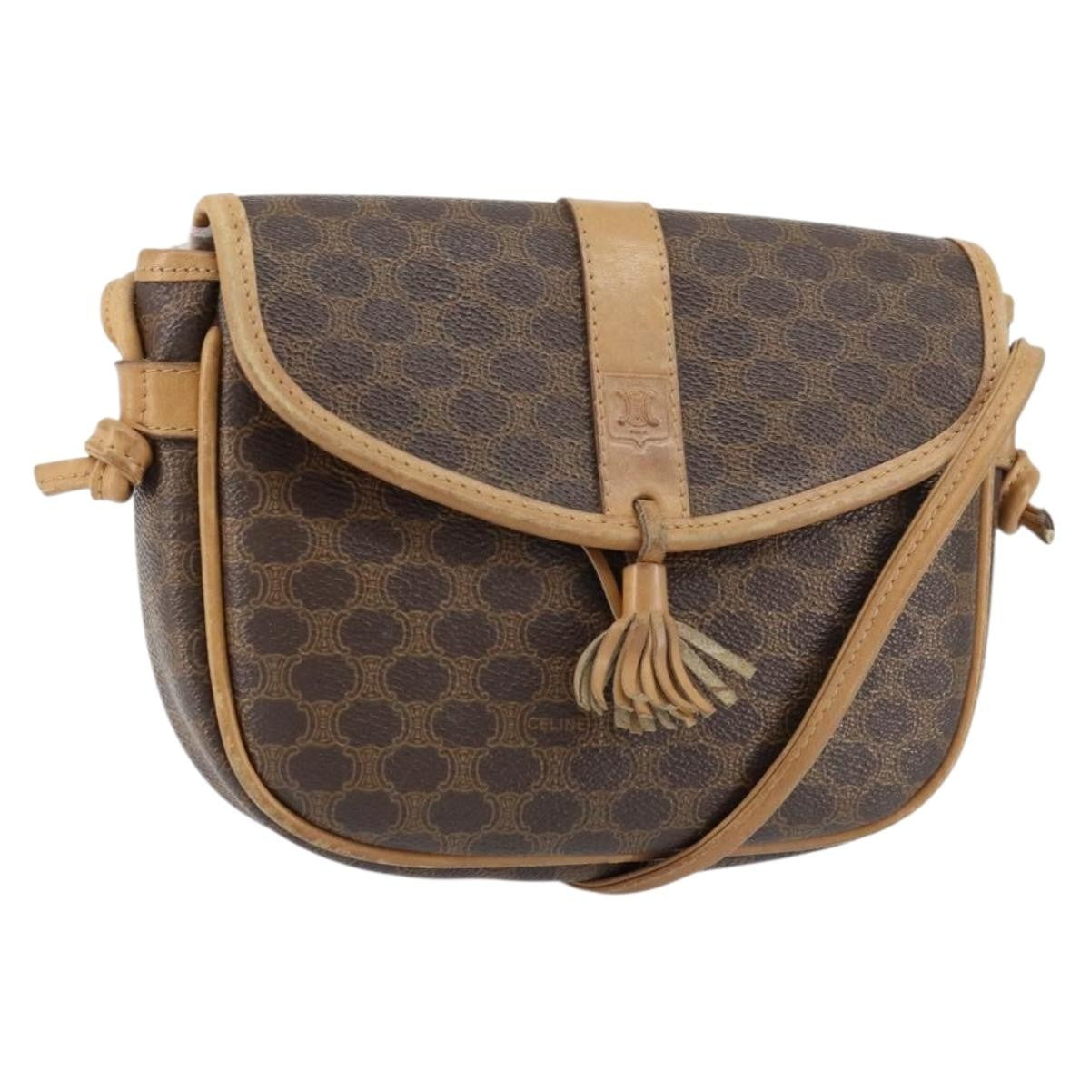 Celine Vintage Macadam Shoulder Bag Canvas and Leather Product Image
