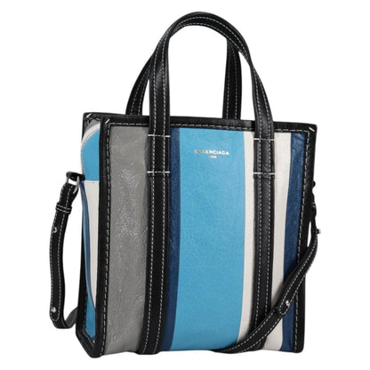 Balenciaga Bazar Convertible Tote Striped Leather Small