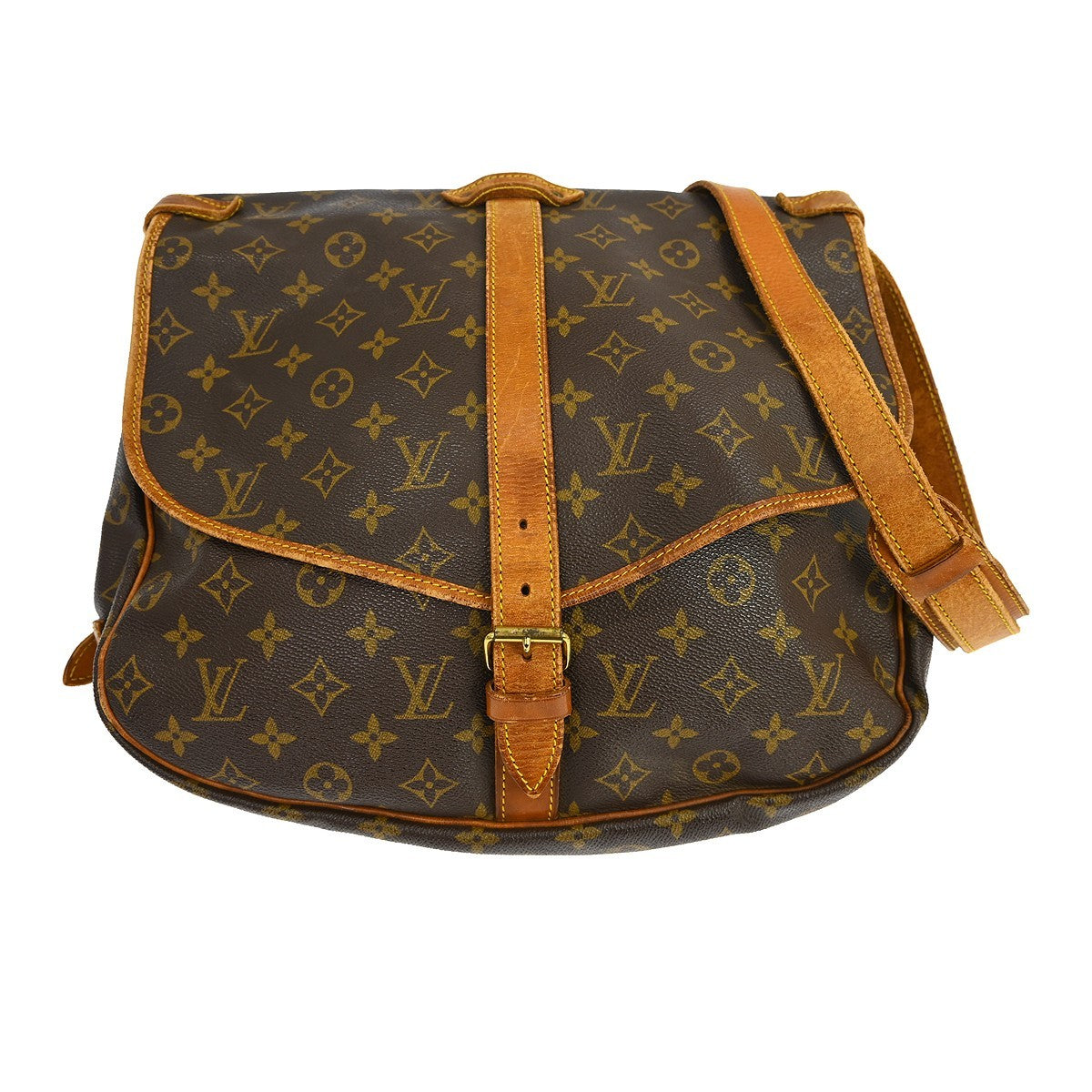 Louis Vuitton Saumur Handbag Monogram Canvas 35