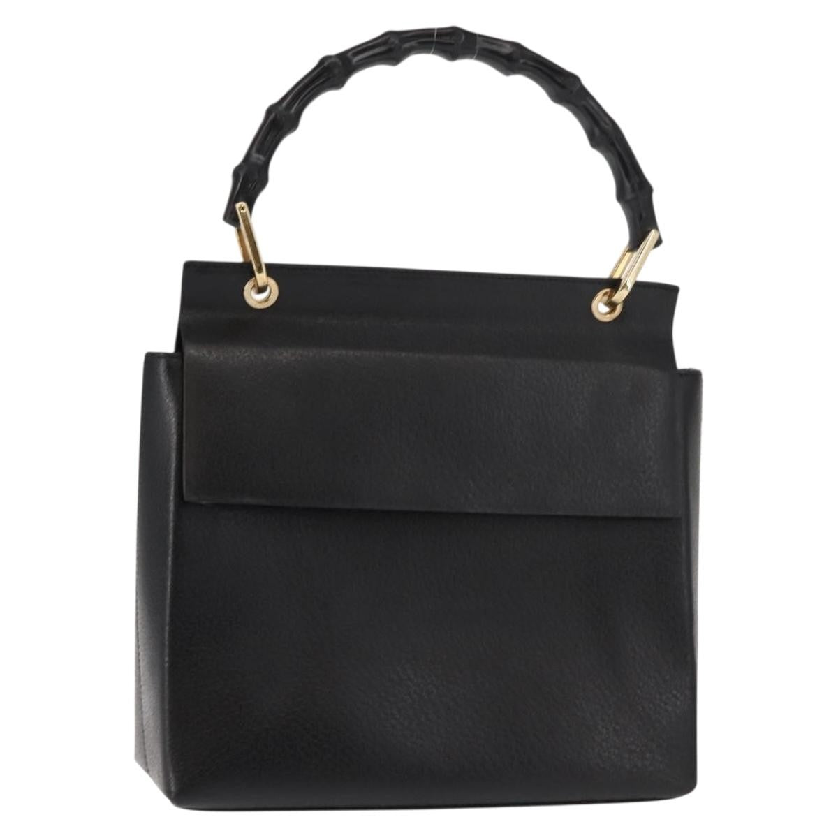 Gucci Vintage Bamboo Handle Leather Small
