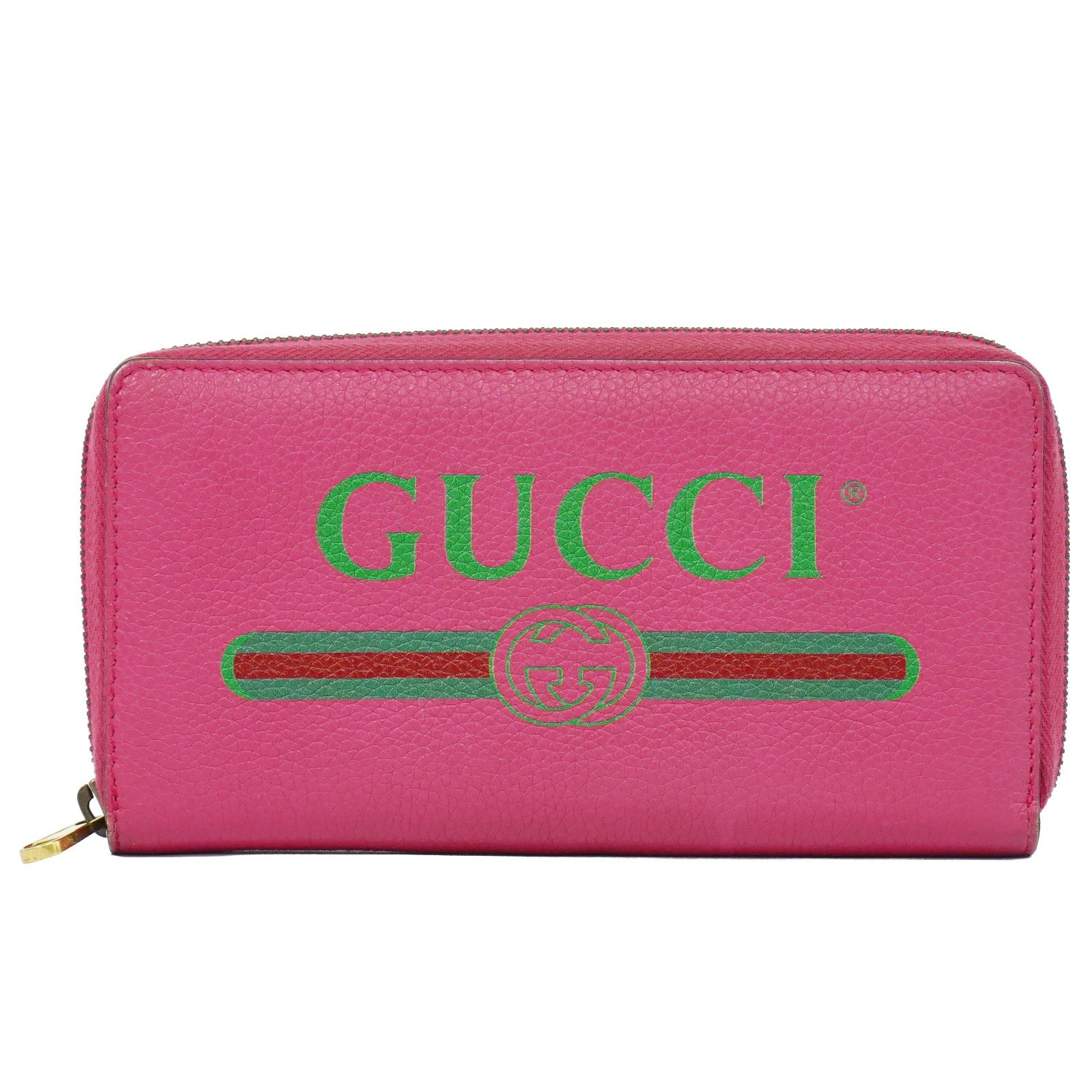 Gucci Vintage Logo Zip Around Wallet Leather Long