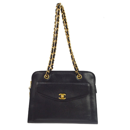 Chanel Vintage Front Pocket Quilted Caviar Medium