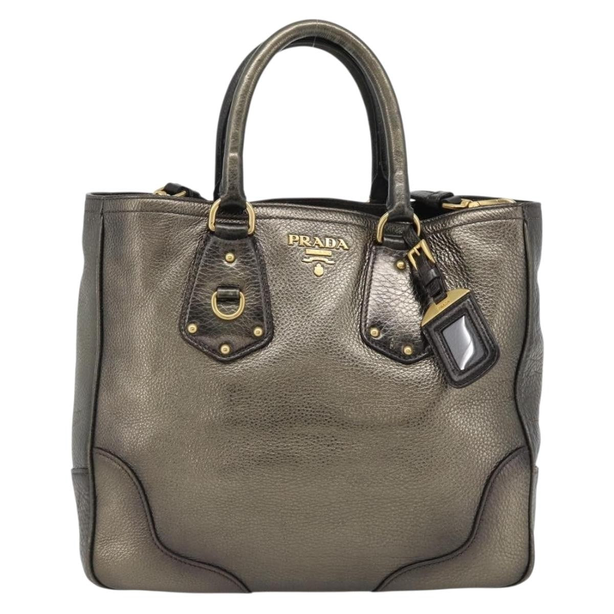 Prada Braided Handle Open Tote Vitello Daino Medium