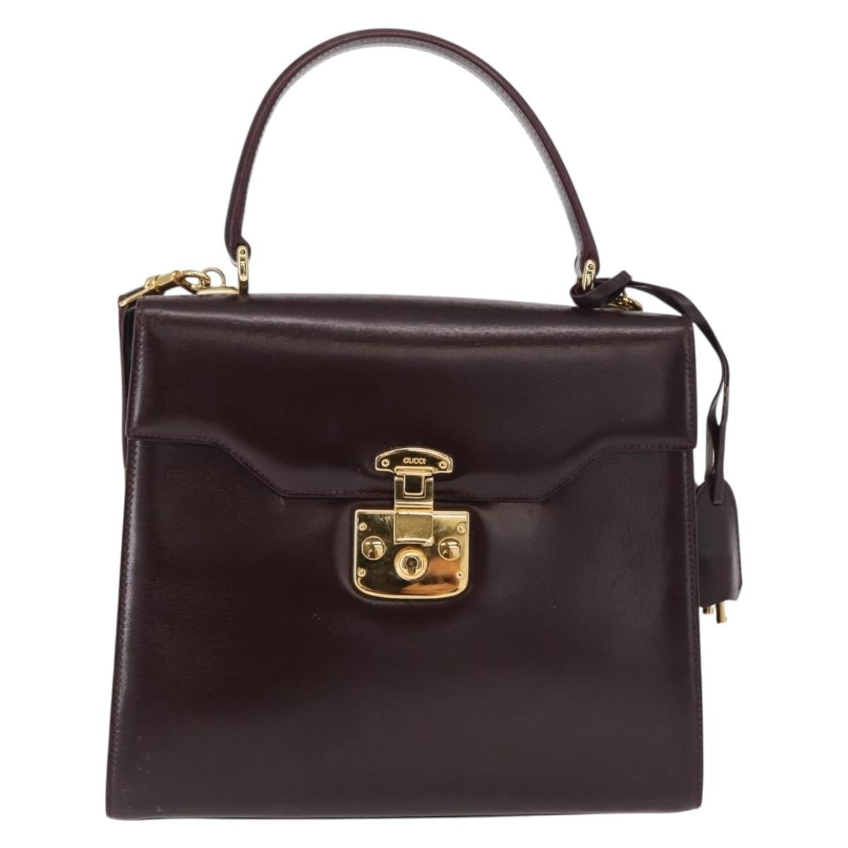 Gucci Vintage Lady Lock Top Handle Bag Leather Medium