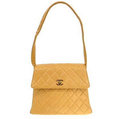 Chanel Vintage CC Square Flap Shoulder Bag Quilted Lambskin Medium