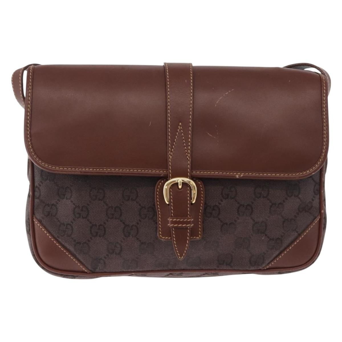 Gucci Flap Shoulder Bag GG Canvas & Leather Product Image
