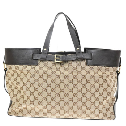 Gucci Belted Bucket GG Canvas with Leather East West