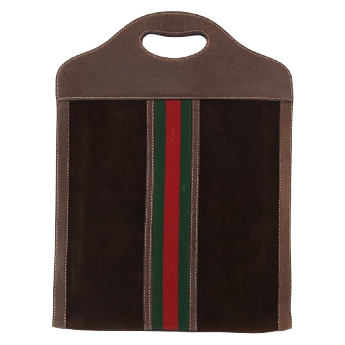 Gucci Vintage Web Sherry Line Handbag Suede Product Image