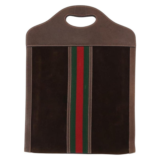 Gucci Vintage Web Sherry Line Handbag Suede Product Image