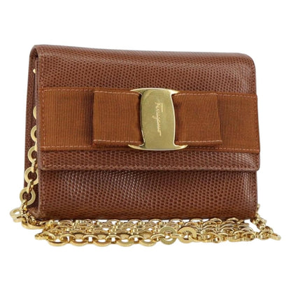 Salvatore Ferragamo Vala Shoulder Bag Embossed Leather Product Image