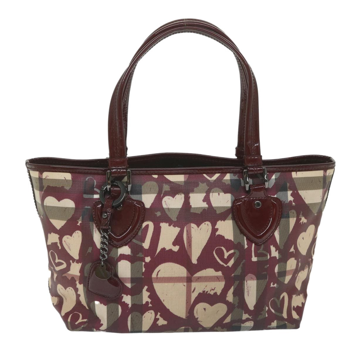 Burberry Open Nova Check Heart Coated Canvas Medium