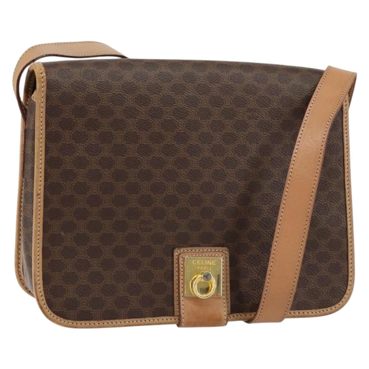 Celine Vintage Macadam Shoulder Bag Canvas and Leather Product Image