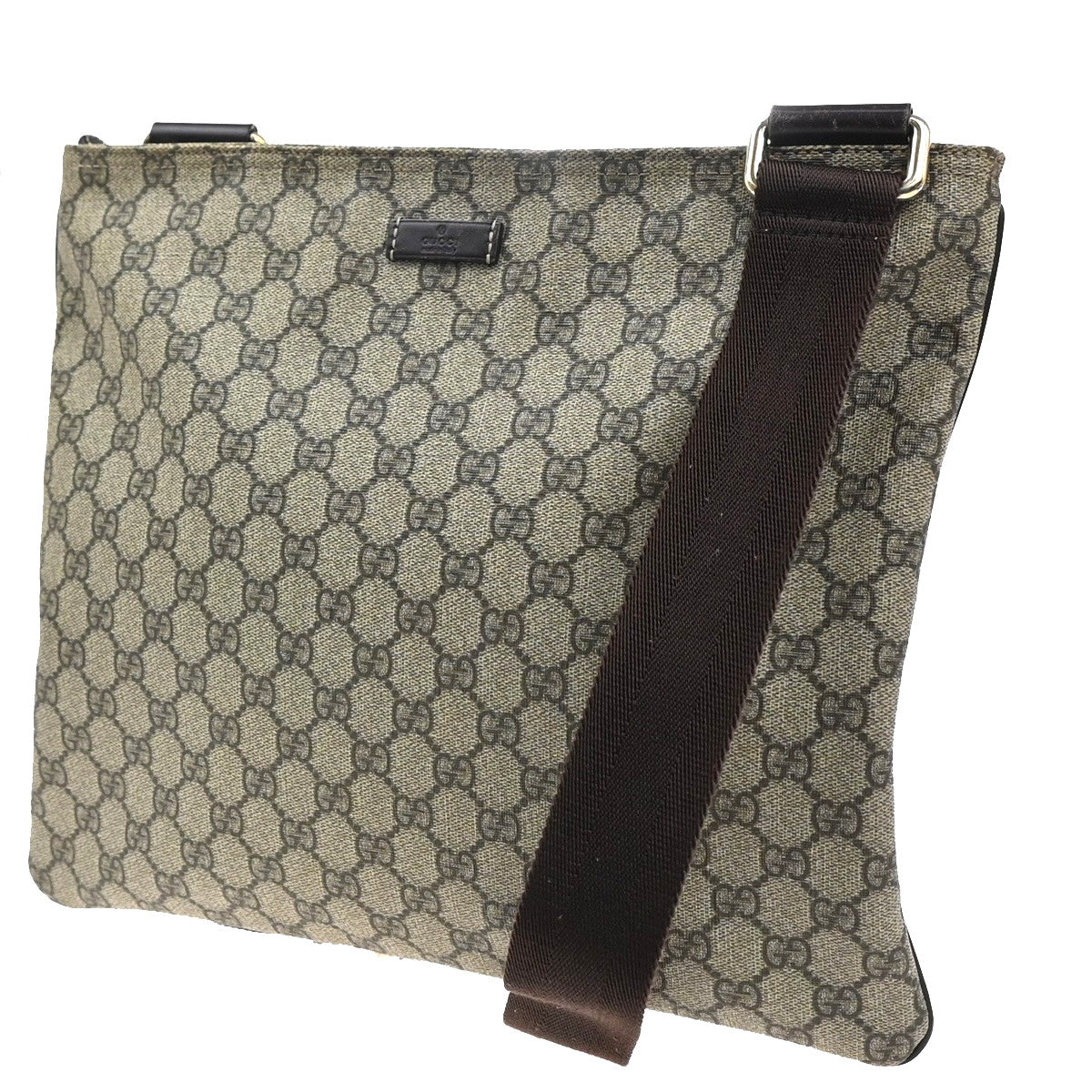 Gucci Zip Top Messenger Bag GG Coated Canvas Small
