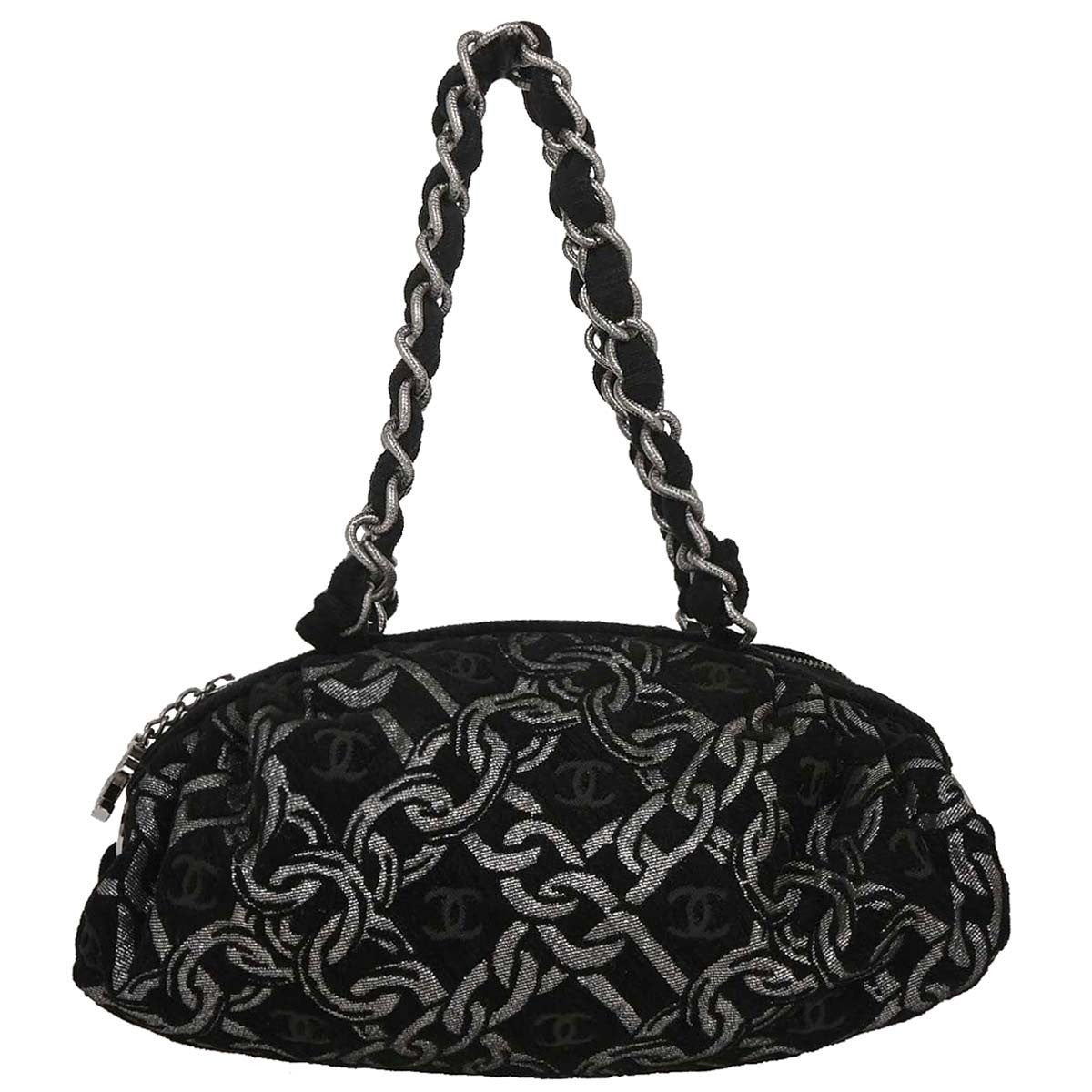 Chanel Vintage Zip Bowler Printed Jacquard Large