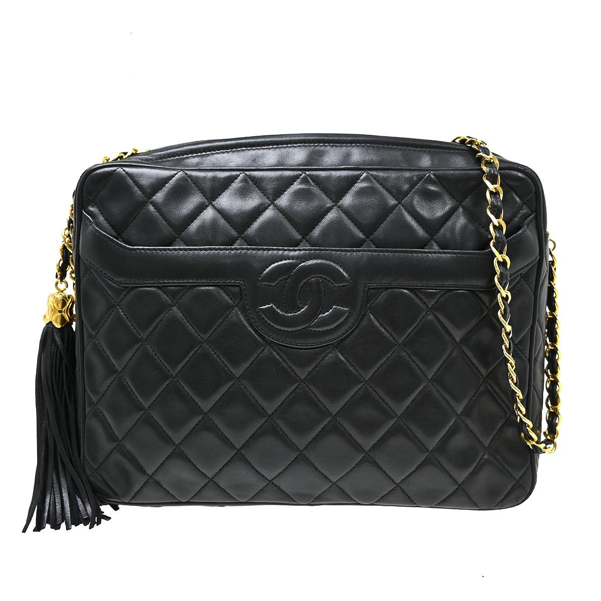 Chanel Vintage Camera Tassel Quilted Leather Medium