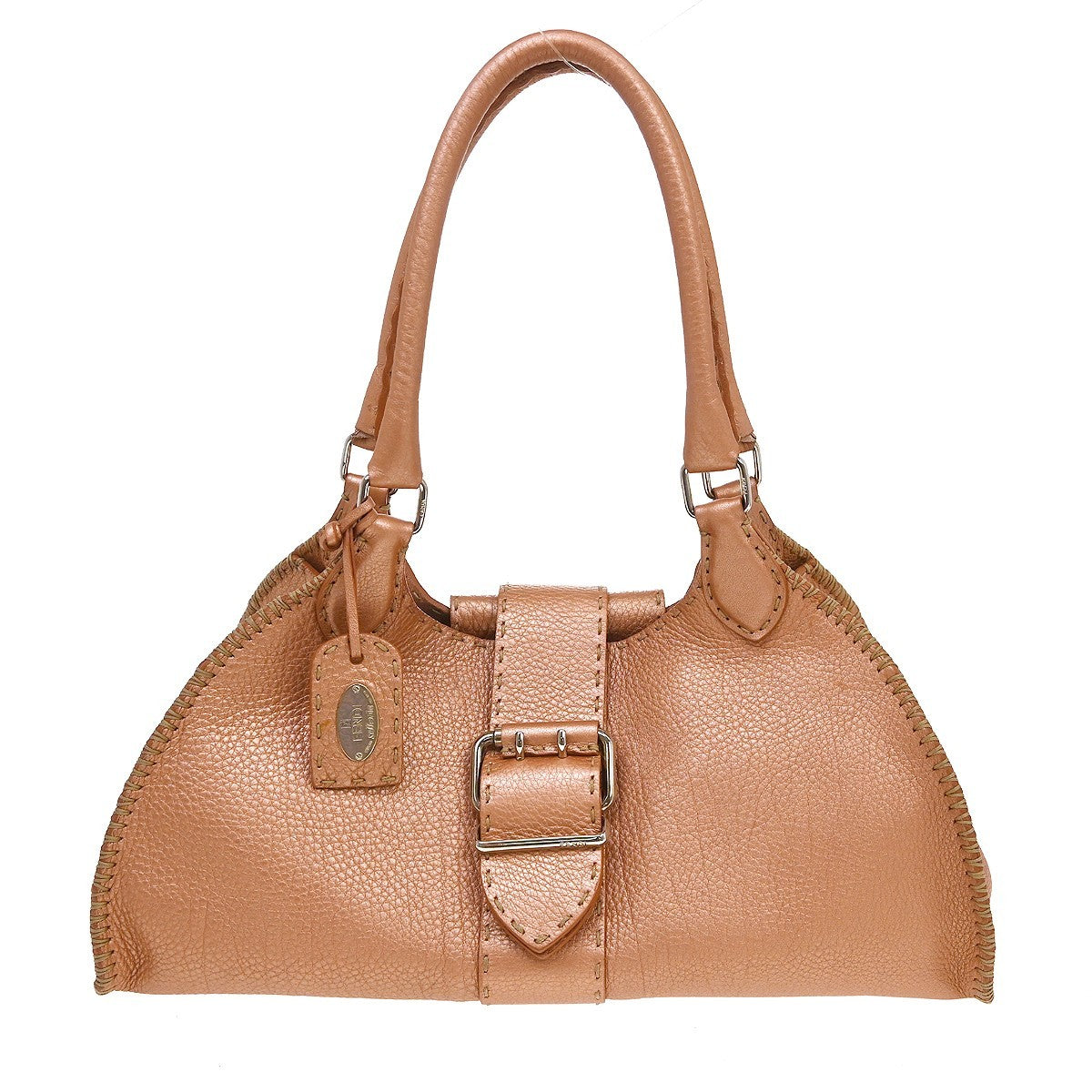Fendi Selleria Linda Satchel Pebbled Leather Mini