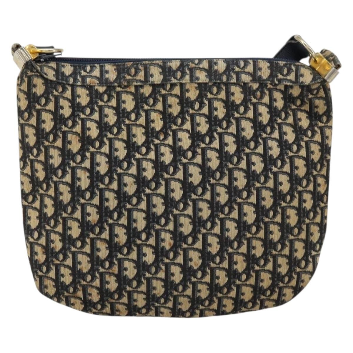 Christian Dior Vintage Trotter Shoulder Bag Canvas medium