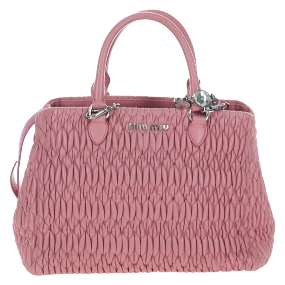 Miu Miu Crystal Turnlock Convertible Satchel Leather Large