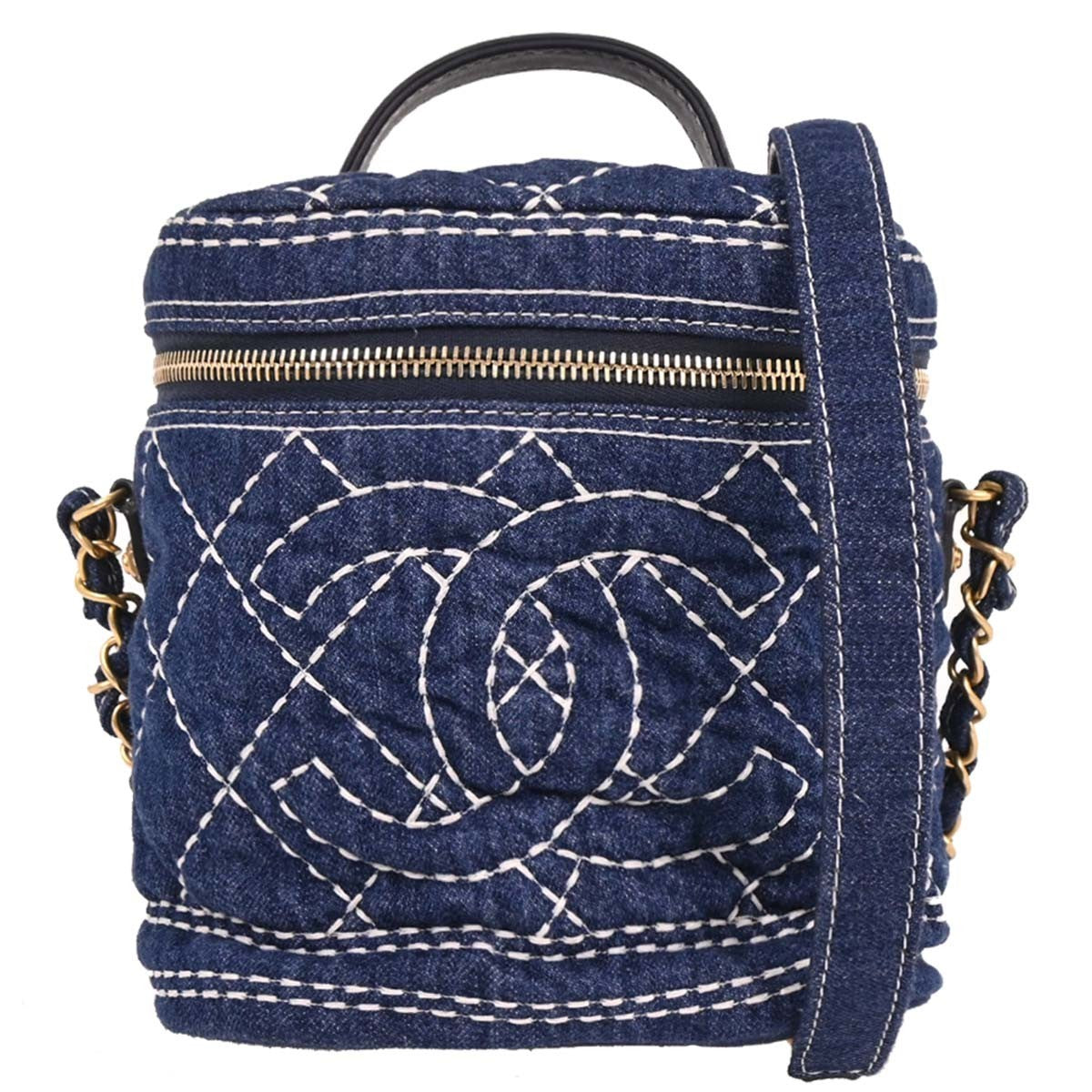 Chanel Vanity Case Quilted Denim Product Image