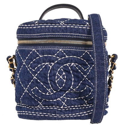 Chanel Vanity Case Quilted Denim Product Image
