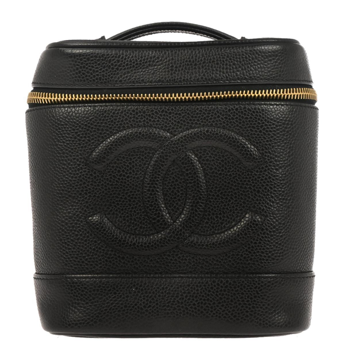 Chanel Vintage Timeless Cosmetic Case Caviar Tall
