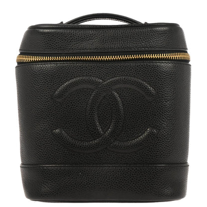 Chanel Vintage Timeless Cosmetic Case Caviar Tall