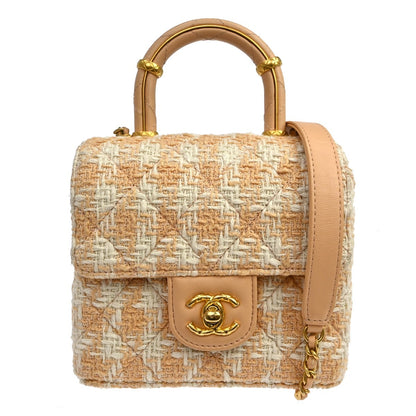 Chanel Crush Top Handle Flap Quilted Tweed Mini
