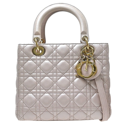 Christian Dior Lady Dior Cannage Quilt Lambskin Medium