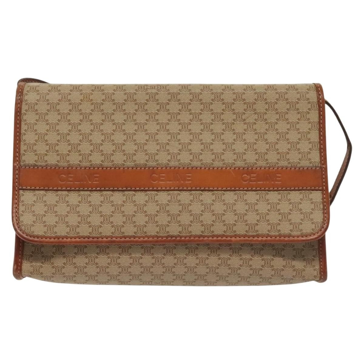 Celine Vintage Macadam Shoulder Bag Canvas and Leather Product Image