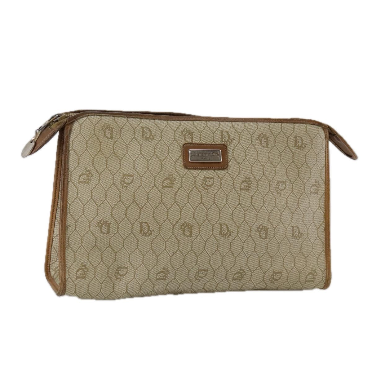 Christian Dior Vintage Honeycomb Zip Canvas and Leather Product Image