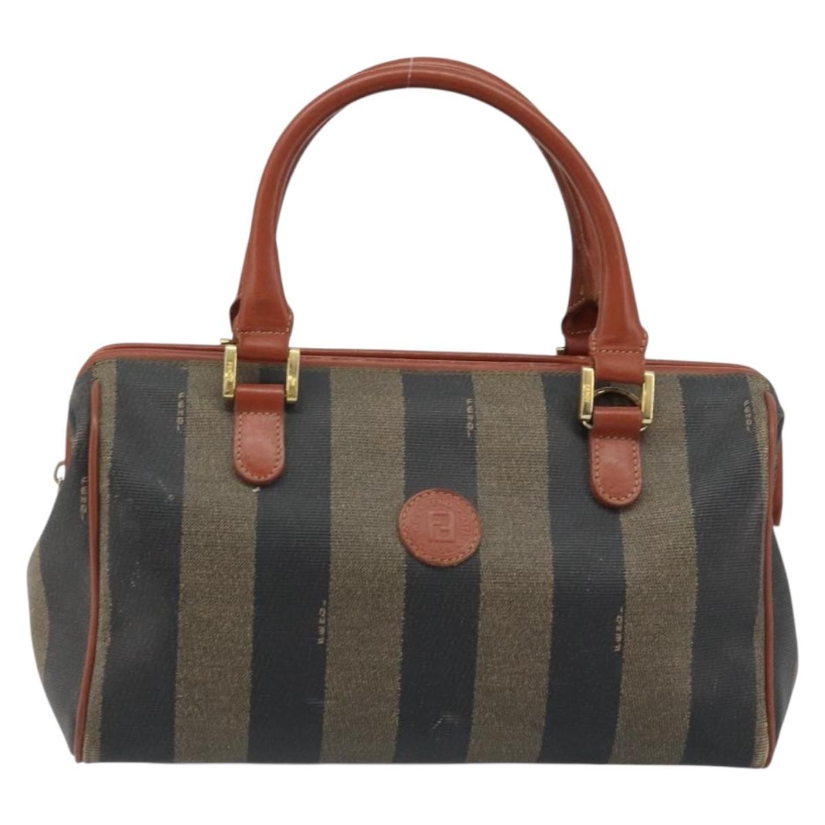 Fendi Vintage Pequin Convertible Boston Coated Canvas Mini