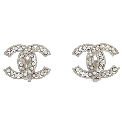 Chanel CC Clip-On Metal with Crystals and Faux Pearls Product Image