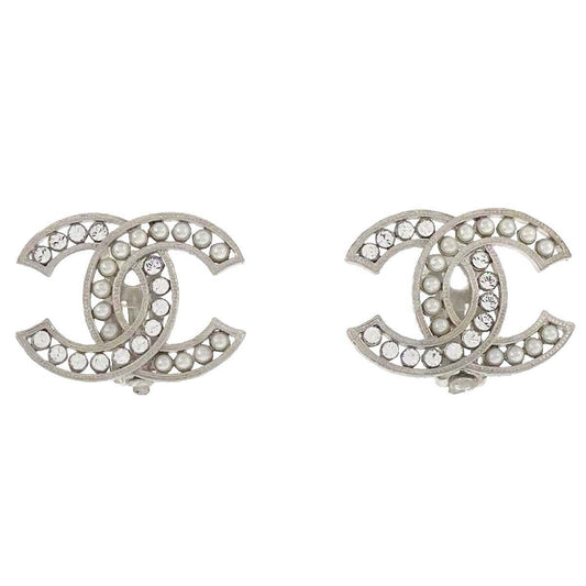 Chanel CC Clip-On Metal with Crystals and Faux Pearls Product Image