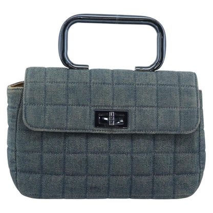 Chanel Chocolate Bar Mademoiselle Top Handle Quilted Denim Small