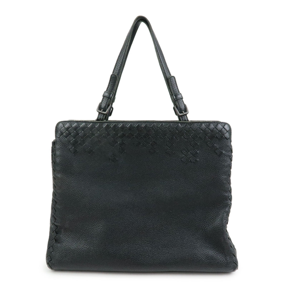 Bottega Veneta A-Shape Leather with Intrecciato Detail Large