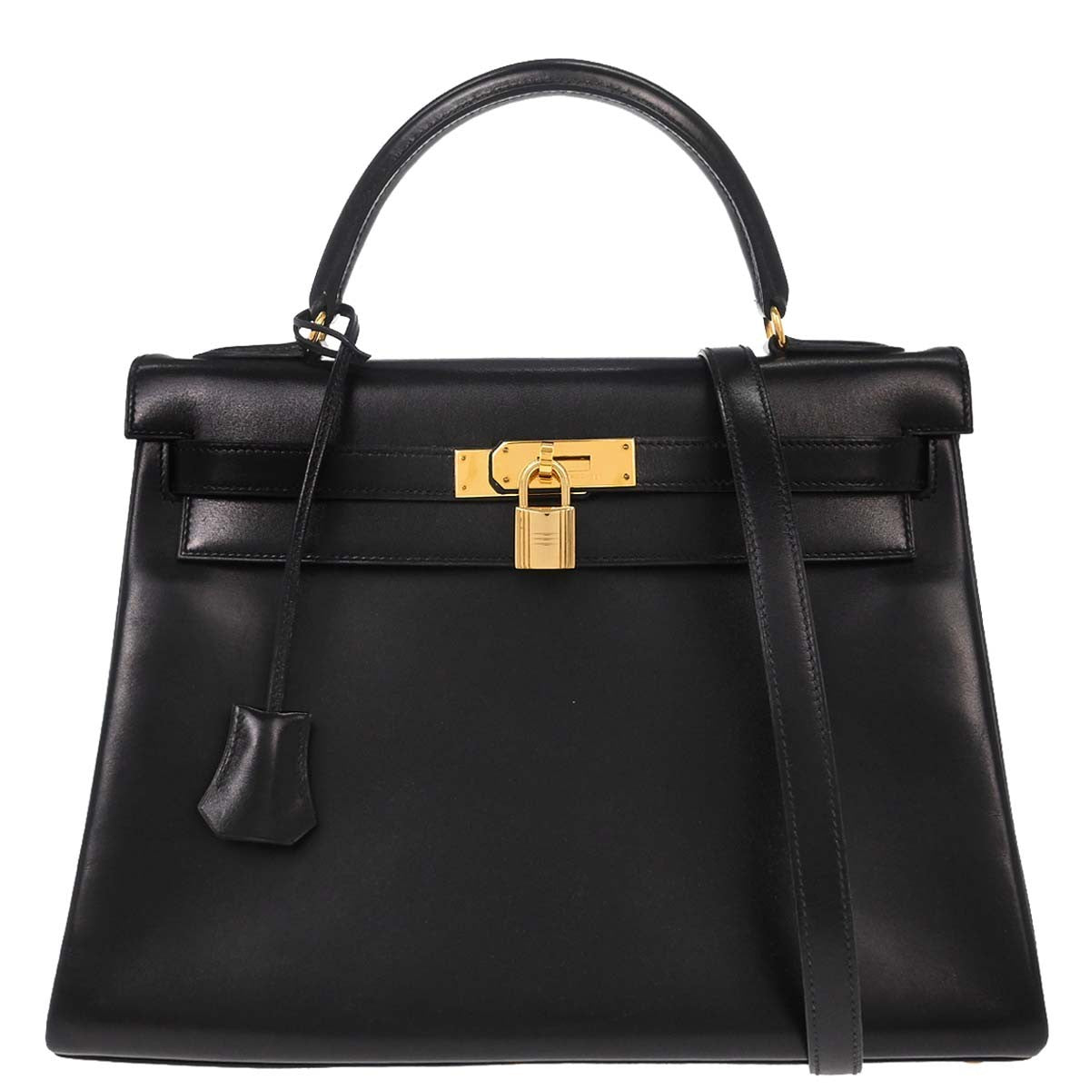 Hermes Kelly Black Box Calf with Gold Hardware 32