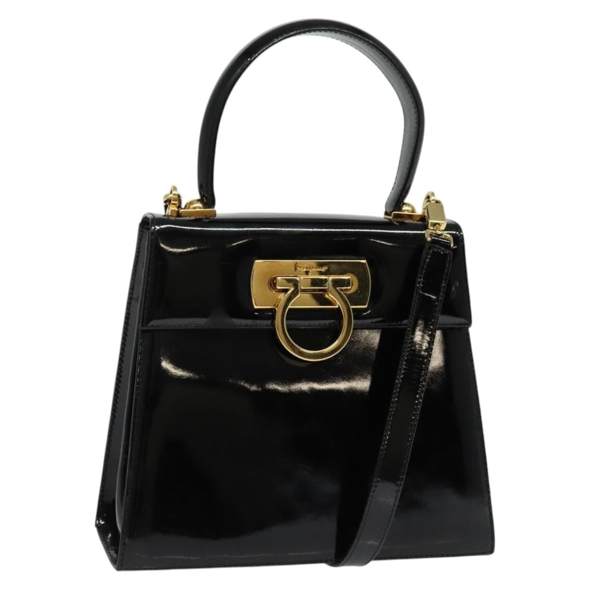 Salvatore Ferragamo Gancini Convertible Top Handle Bag Patent Leather Product Image