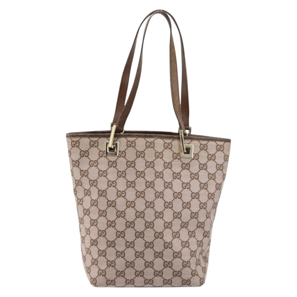 Gucci Vintage Bucket Shopping Tote GG Canvas Small