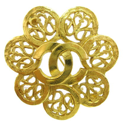 Chanel Vintage CC Flower Textured Metal Product Image