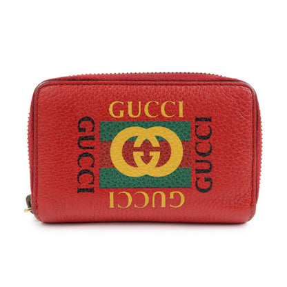 Gucci Logo Zip Card Case Printed Leather Product Image