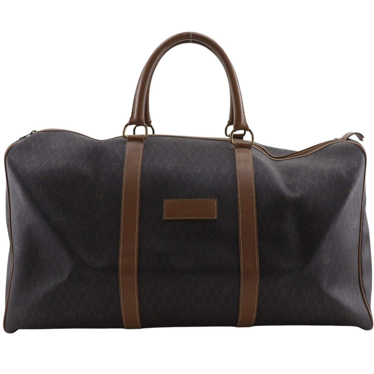 Christian Dior Vintage Duffle Honeycomb Coated Canvas Large