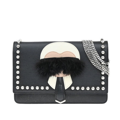Fendi Karlito Wallet on Chain Studded Saffiano Leather Product Image
