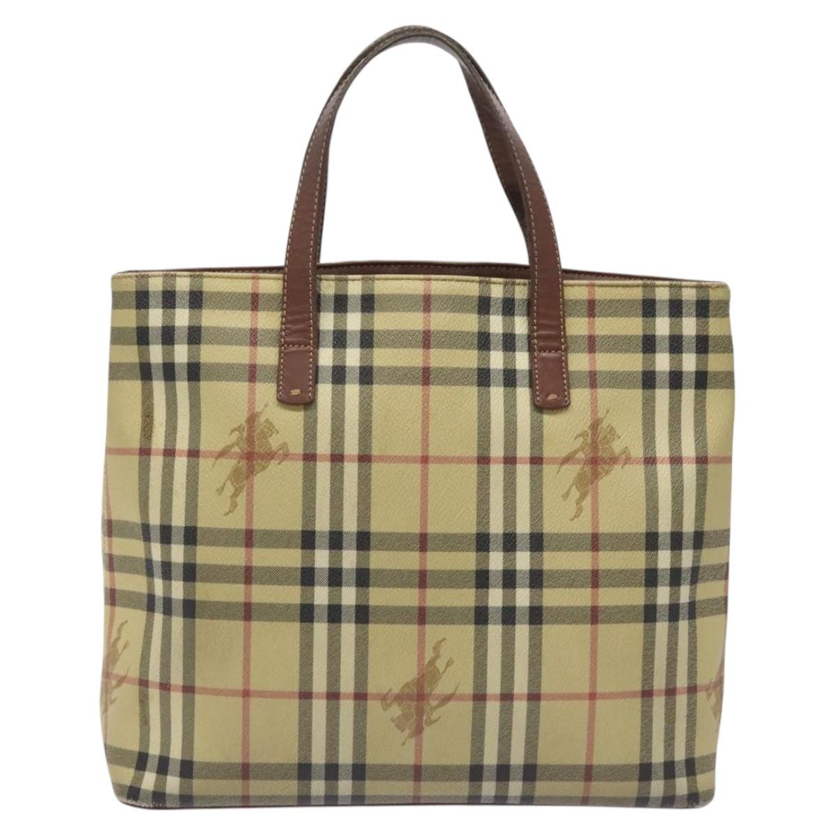 Burberry Top Handle Tote Haymarket Coated Canvas Medium
