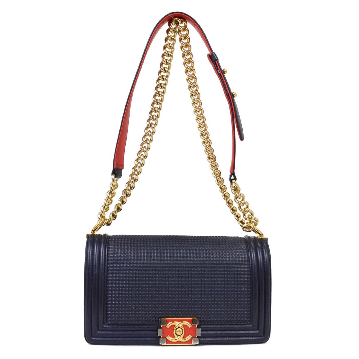 Chanel Boy Flap Bag Cube Embossed Lambskin New Medium