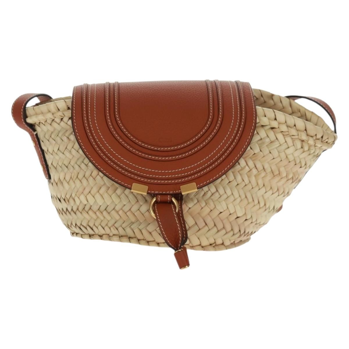 Chloe Marcie Basket Bag Raffia and Leather Small