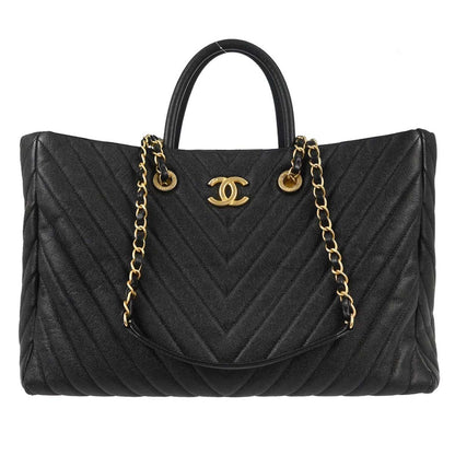 Chanel Shopping Quilted Knit Pluto Glitter Large