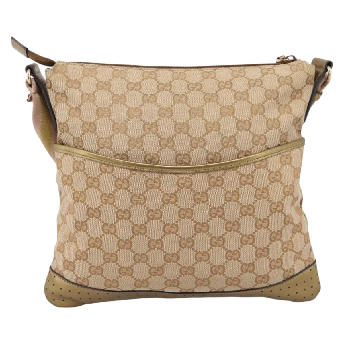 Gucci Zip Messenger GG Canvas with Perforated Leather Medium
